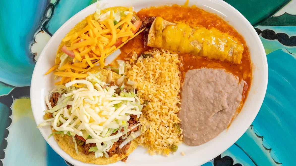 Tex-Mex Plate - A hearty Tex-Mex combination plate with all the favorites
